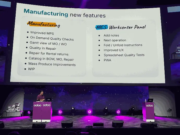 odoo 18 manufacturing features